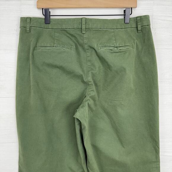 J.Crew Pleated Capeside Chino Pants Women 14 Green Relaxed Straight Cotton - Picture 8 of 15